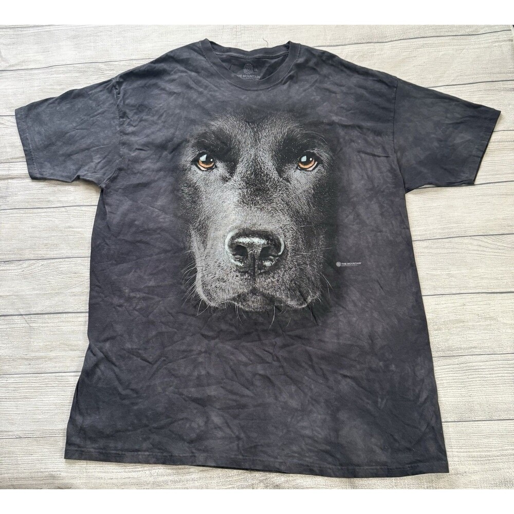 The Mountain Black Lab Dog Face Shirt Mens XXXL 3XL Black Graphic Animal Tee